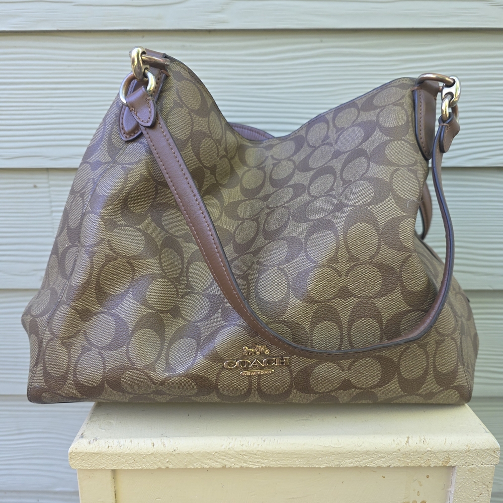Coach Brown Signature Tote Bag Hallie